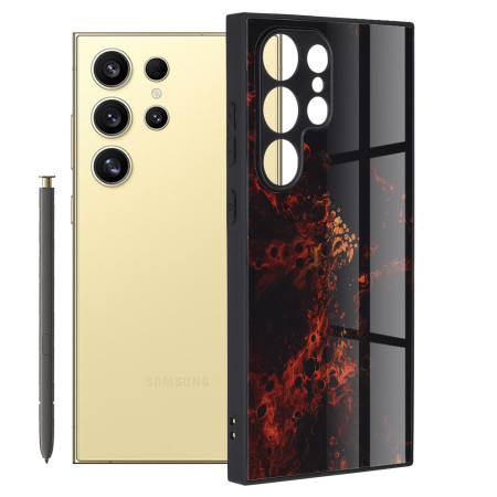 Husa telefon compatibila Samsung Galaxy S24 Ultra, Tech Glass, Red Nebula