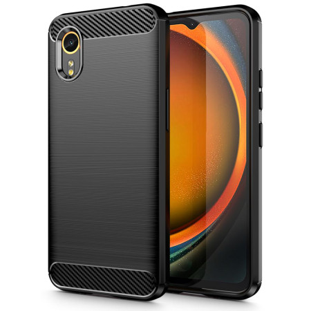 Husa Carbon compatibila Samsung Galaxy Xcover 7, Tech AntiSoc, Negru