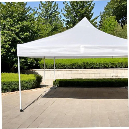 Prelată Copertină Acoperiș Cort Pavilion 2.9 x 2.9 m, Alb, Oxford 700D Cauciucat, Impermeabilă, Rezistentă la UV și Intemperii