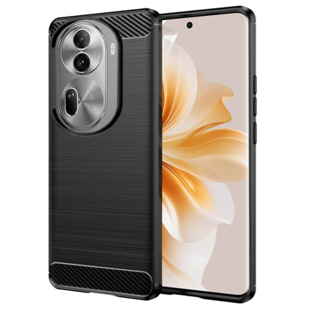 Husa Carbon compatibila Oppo Reno 11 Pro, Tech AntiSoc, Negru