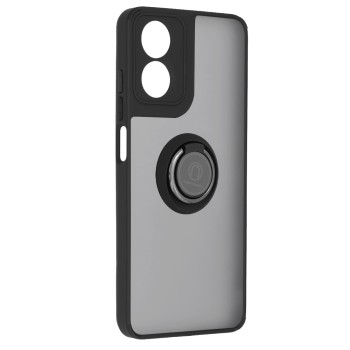 Husa telefon compatibila Motorola Moto G34, Glinth Magnet Auto si Inel Rotativ, Negru