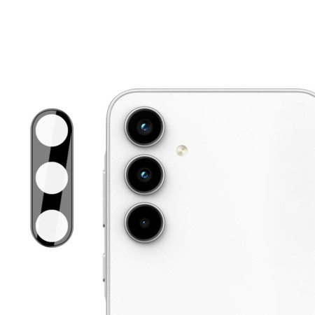 Folie Camera compatibila Samsung Galaxy A55, 9H Anti Explozie Securizata, Negru