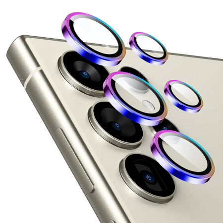 Folie Camera pentru Samsung Galaxy S24 Ultra ESR Lens Protector Tempered Glass, Chromatic