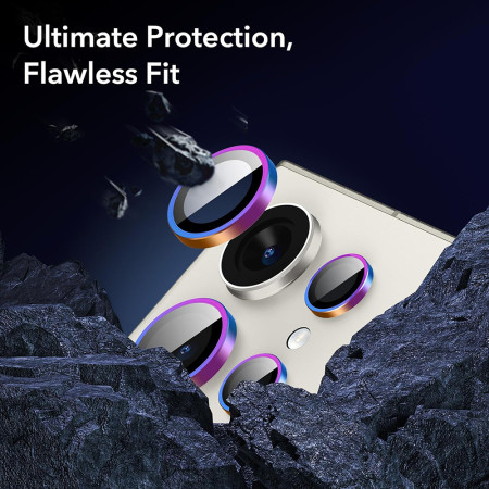 Folie Camera pentru Samsung Galaxy S24 Ultra ESR Lens Protector Tempered Glass, Chromatic