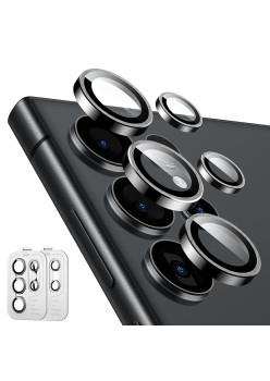Folie Camera pentru Samsung Galaxy S24 Ultra set 2 ESR Lens Protector Tempered Glass, Black