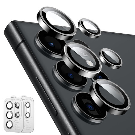 Folie Camera pentru Samsung Galaxy S24 Ultra set 2 ESR Lens Protector Tempered Glass, Black