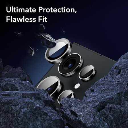Folie Camera pentru Samsung Galaxy S24 Ultra set 2 ESR Lens Protector Tempered Glass, Black
