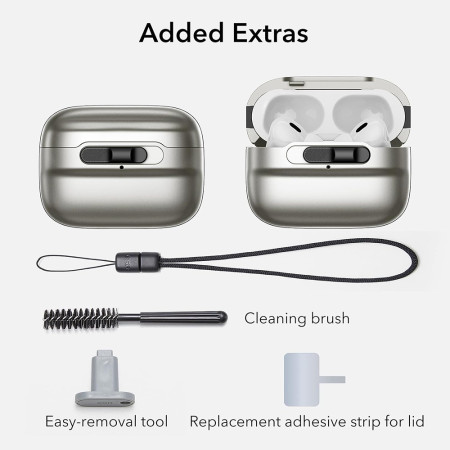Husa pentru Apple AirPods Pro 1 / 2 ESR Pulse Magnetic HaloLock, Titanium
