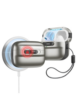 Husa pentru Apple AirPods Pro 1 / 2 ESR Pulse Magnetic HaloLock, Titanium