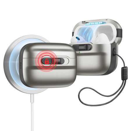 Husa pentru Apple AirPods Pro 1 / 2 ESR Pulse Magnetic HaloLock, Titanium