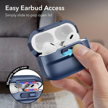 Husa pentru Apple AirPods Pro 1 / 2 ESR Pulse Magnetic HaloLock, Dark Blue