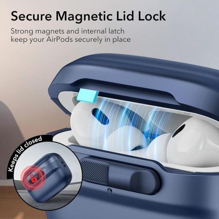 Husa pentru Apple AirPods Pro 1 / 2 ESR Pulse Magnetic HaloLock, Dark Blue