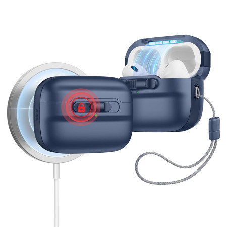 Husa pentru Apple AirPods Pro 1 / 2 ESR Pulse Magnetic HaloLock, Dark Blue