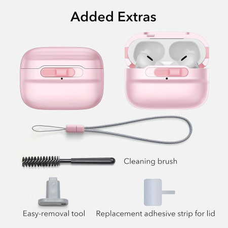 Husa pentru Apple AirPods Pro 1 / 2 ESR Pulse Magnetic HaloLock, Pink