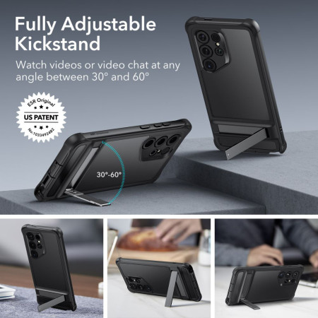 Husa pentru Samsung Galaxy S24 Ultra ESR Shock Armor Kickstand, Frosted Black