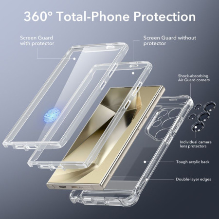 Husa pentru Samsung Galaxy S24 Ultra ESR Shock Armor Kickstand, Clear