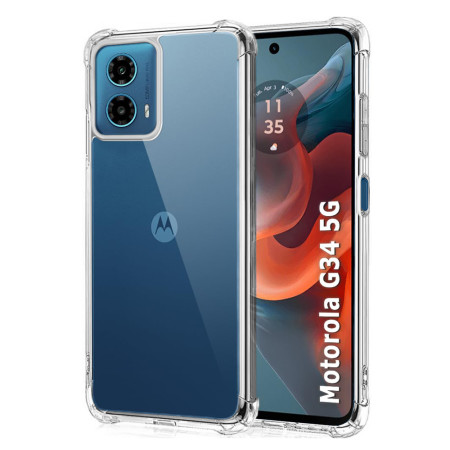 Husa Antisoc compatibila Motorola Moto G34, PRO AirBag, Clear
