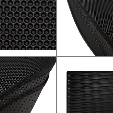 Covoras Impermeabil pentru Litiera Pisici, Dublu Strat, Structura Tip Fagure, 60x40 cm, Negru, Material EVA