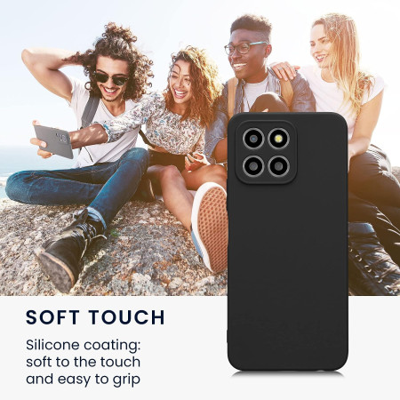 Husa silicon compatibila Honor 70 Lite, Camera SuperProtect, Anti-Zgarieturi Interior din Microfibra, Negru 
