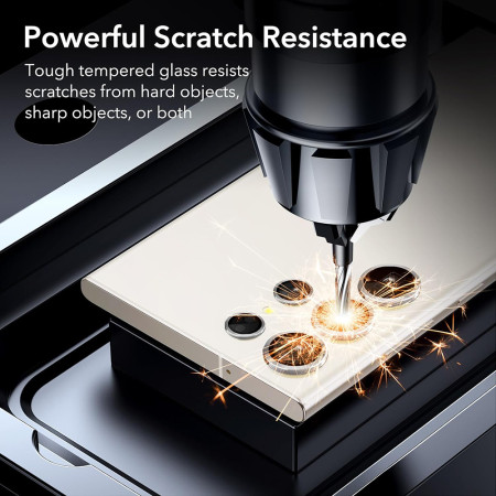 Folie Camera pentru Samsung Galaxy S24 Ultra ESR Lens Protector Tempered Glass, Main Phone Color