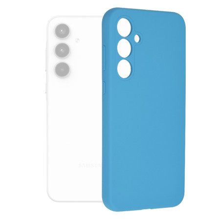 Husa de telefon compatibila Samsung Galaxy A35, Tech Microfibra, Camera Extra Pro, Denim Blue