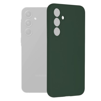Husa de telefon compatibila Samsung Galaxy A55, Tech Microfibra, Camera Extra Pro, Dark Green