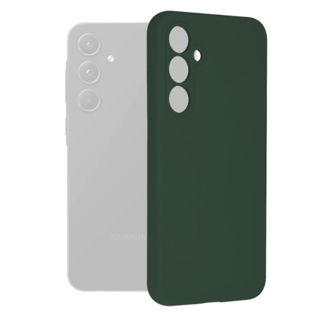 Husa de telefon compatibila Samsung Galaxy A55, Tech Microfibra, Camera Extra Pro, Dark Green