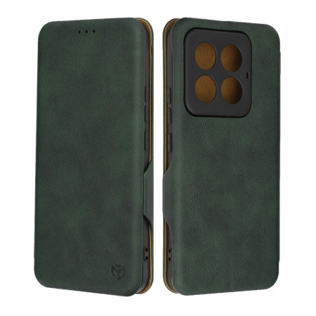Husa tip carte pentru Xiaomi 14 Pro, Techsuit, Inchidere Magnetica, Green