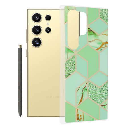 Husa compatibila Samsung Galaxy S24 Ultra, Slim Series, Green Hex