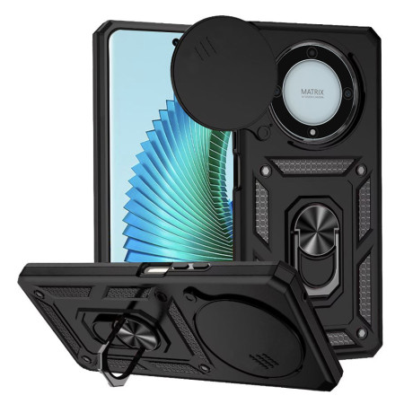 Husa telefon compatibila Honor Magic 5 Lite, Slide si Snap Premium, Magnetic Ring Holder, Negru