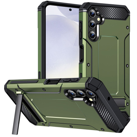 Husa Antisoc pentru Samsung Galaxy S24 Plus, Kickstand, Green