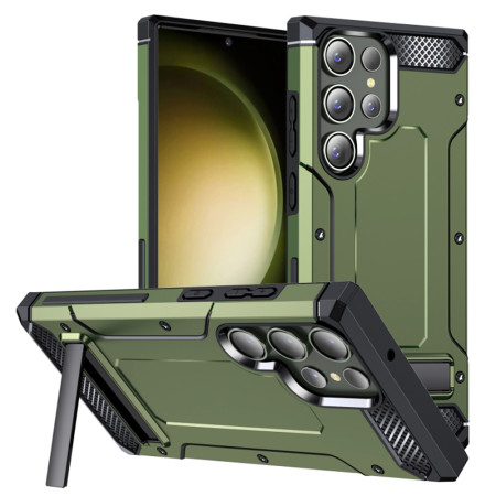 Husa Antisoc pentru Samsung Galaxy S24 Ultra, Kickstand, Green