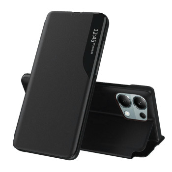 Husa Tip Carte compatibila Xiaomi Redmi Note 13 Pro 4G / Poco M6 Pro 4G, Stand View, Black