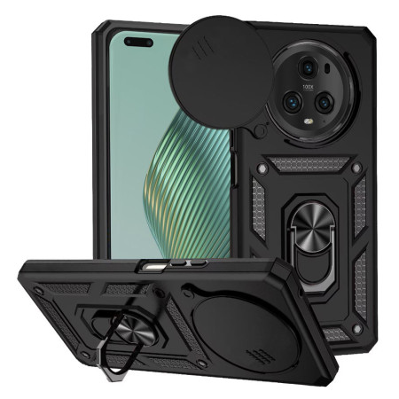 Husa compatibila Honor Magic 5 Pro, Slide si Snap Premium, Magnetic Ring, Negru