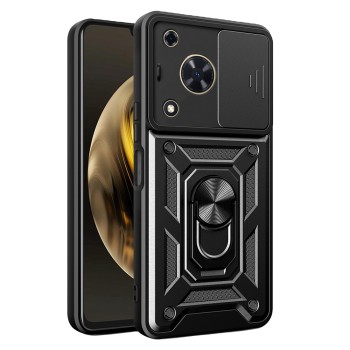 Husa pentru Huawei nova Y72, Slide si Snap Premium, Magnetic Ring, Negru