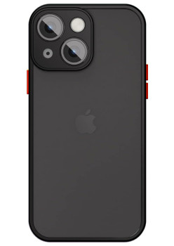 Husa cu protectie la camere si finisaj mat pentru APPLE iPhone, Negru - Alege Modelul!