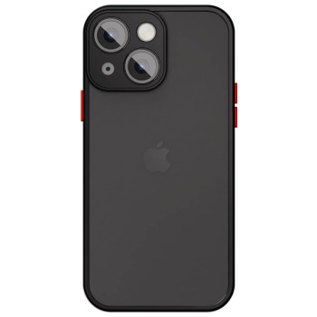 Husa cu protectie la camere si finisaj mat pentru APPLE iPhone, Negru - Alege Modelul!