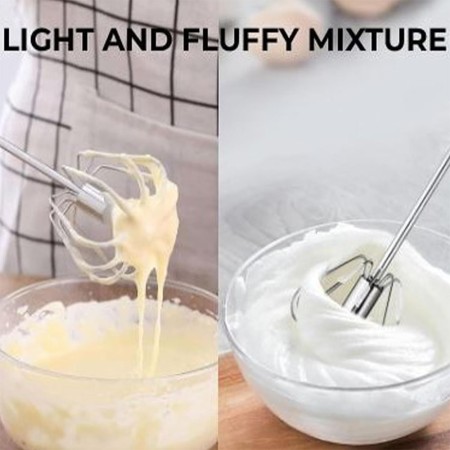 Mixer Manual de Bucatarie pentru Oua, Frisca si Aluat, Maner din Otel Inoxidabil, 27x7 cm
