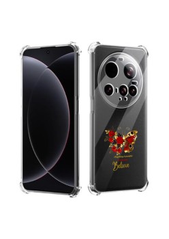 Husa Antisoc pentru Xiaomi 15 Ultra - AirBag TPU, Colțuri Ranforsate- Butterfly Rosu 
