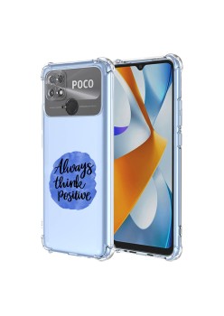 Husa Antisoc pentru Xiaomi Poco C40, AirBag PRO, Clear, Always Think Positive