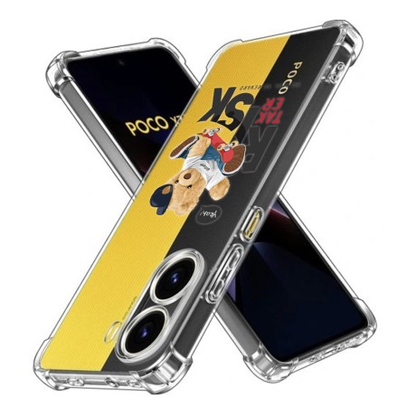 Husa Antisoc pentru Xiaomi Poco X7 Pro, AirBag PRO, Transparent, Risk Taker