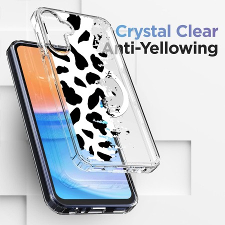 Husa pentru Samsung Galaxy A15 4G, Atasare Magnetica, MagSafe, Pattern Skin 12, Clear