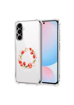 Husa Antisoc pentru Samsung Galaxy A56, AirBag, Pink wreath 15, Clear 