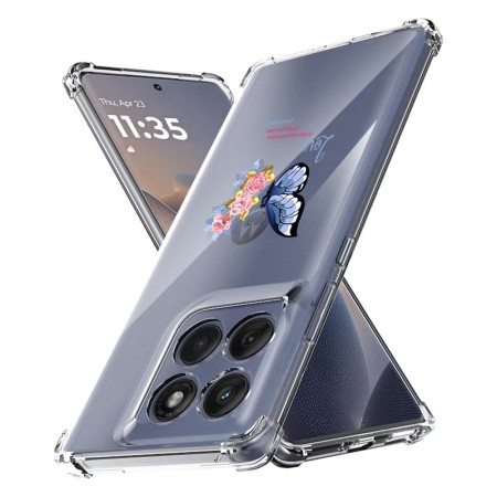 Husa Antisoc pentru Motorola Edge 60 / Edge 60 Fusion - AirBag TPU, Colțuri Ranforsate- Butterfly Albastru 