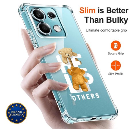 Husa Antisoc pentru Xiaomi Redmi Note 14S - AirBag TPU, Colțuri Ranforsate - Help Others