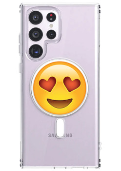 Husa personalizata Samsung Galaxy S23 Ultra, MagSafe Atasare Magnetica, Emoji Love Smile