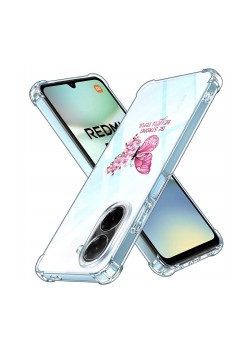 Husa Antisoc pentru Xiaomi Redmi A5 4G - AirBag TPU, Colțuri Ranforsate- Butterfly Roz 