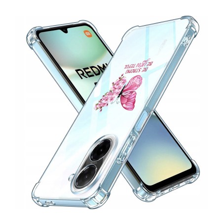 Husa Antisoc pentru Xiaomi Redmi A5 4G - AirBag TPU, Colțuri Ranforsate- Butterfly Roz 