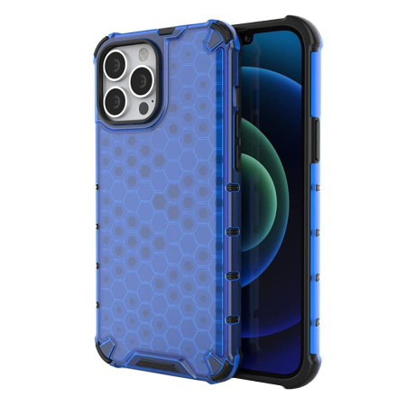 Husa antisoc compatibila Apple iPhone 15 Pro, Honeycomb AirBag, Albastru