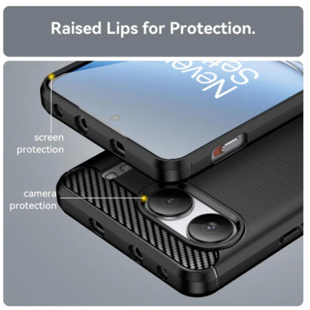 Husa Carbon pentru OnePlus Nord 4, Tech Protects Anti-Soc, Black